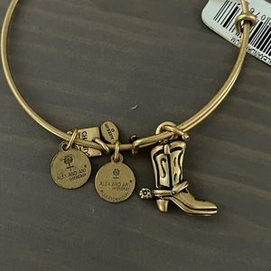 Alex and Ani Cowboy Boot Charm Bangle Bracelet